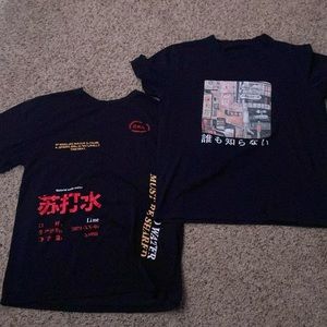 2pcs vintage japanese design t-shirt